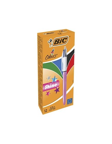 BOLIGRAFO BIC 4 SHINE ROSA 1MM