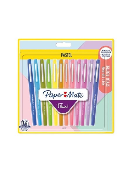 ROTULADOR PAPER MATE FLAIR PASTEL FIBRA 12 UD.SURT.