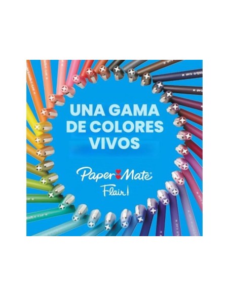 ROTULADOR PAPER MATE FLAIR PASTEL FIBRA 12 UD.SURT.