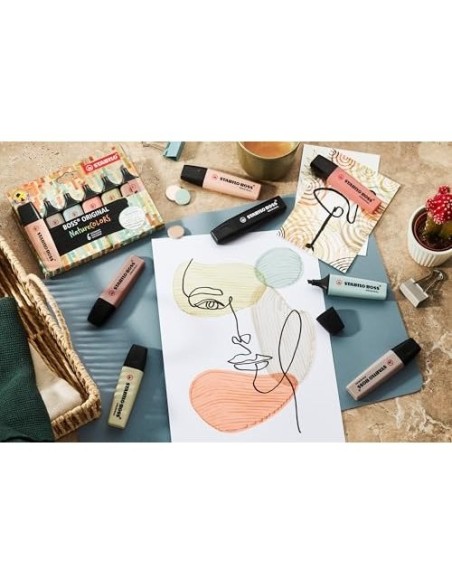 ROTULADOR STABILO BOSS PASTEL FLUOR.70 NATURE COLORS  4 UD.SURT.
