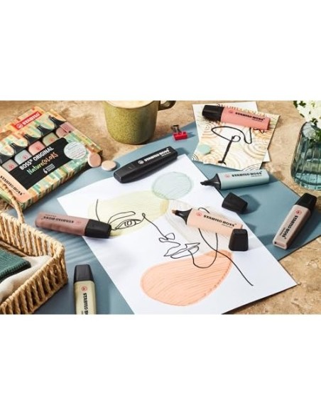 ROTULADOR STABILO BOSS PASTEL FLUOR.70 NATURE COLORS  8 UD.SURT.