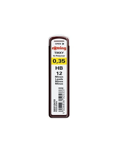 MINAS ROTRING GRAFITO 0,35MM HB  12 MINAS