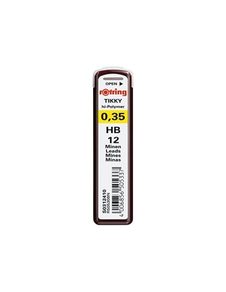 MINAS ROTRING GRAFITO 0,35MM HB  12 MINAS