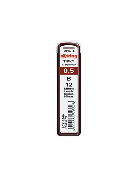 MINAS ROTRING GRAFITO 0,5MM B  12 MINAS