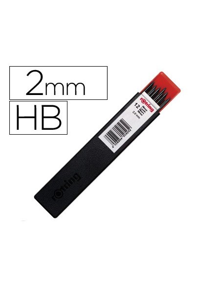 MINAS ROTRING GRAFITO 2MM HB  12 MINAS