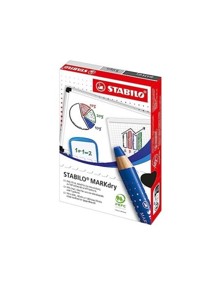 LAPIZ MARCADOR SECO STABILO MARKDRY PIZARRA BL.COLOR VE. CAJA 5 UD.