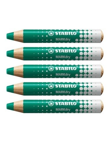 LAPIZ MARCADOR SECO STABILO MARKDRY PIZARRA BL.COLOR VE. CAJA 5 UD.