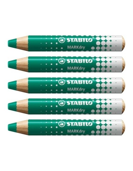 LAPIZ MARCADOR SECO STABILO MARKDRY PIZARRA BL.COLOR VE. CAJA 5 UD.