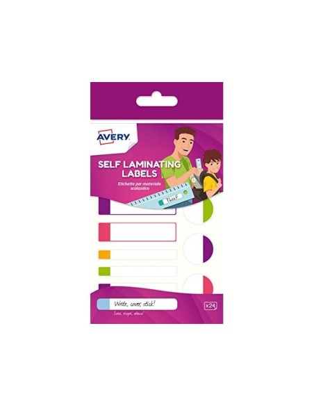 ETIQUETA AVERY PLASTIFICABLE FLUORESCENTES 24 UD.