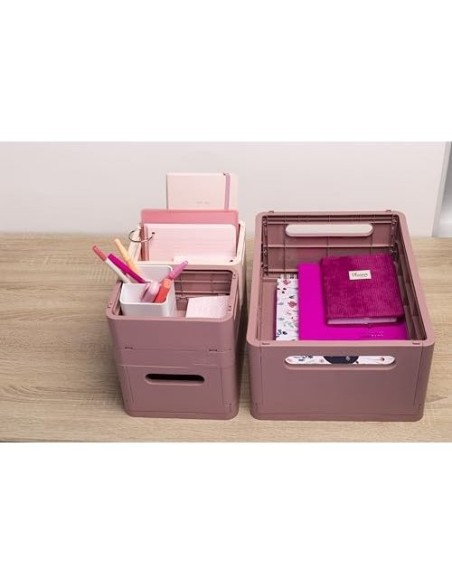 CAJA MULTIUSOS EXACOMPTA SMARTCASE A5+ PLAST.PLEGAB ROSA 275X40X190MM