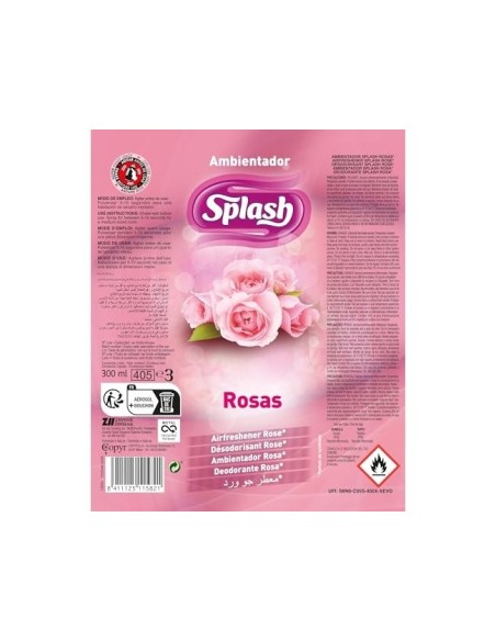 AMBIENTADOR SPRAY SPLASH ROSAS BOTE 300 ML