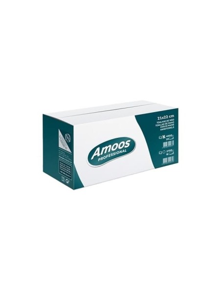 TOALLA SECAMANOS AMOOS INDUSTR 2 CAPAS 32G/M2 21X22 CM 20 PQ. 142 UD.