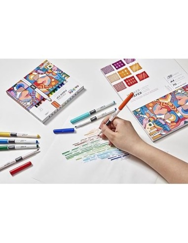 ROTULADOR CARIOCA PLUS PRISMA FIBER-TIP FIBRA CAJA COMP. 30 UD.SURT.