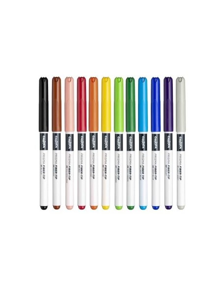 ROTULADOR CARIOCA PLUS PRISMA FIBER-TIP FIBRA CAJA 12 UD.SURT.