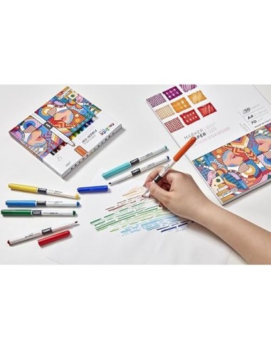 ROTULADOR CARIOCA PLUS PRISMA FIBER-TIP FIBRA CAJA 12 UD.SURT.