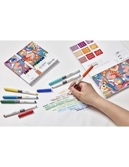 ROTULADOR CARIOCA PLUS PRISMA FIBER-TIP FIBRA CAJA 12 UD.SURT.
