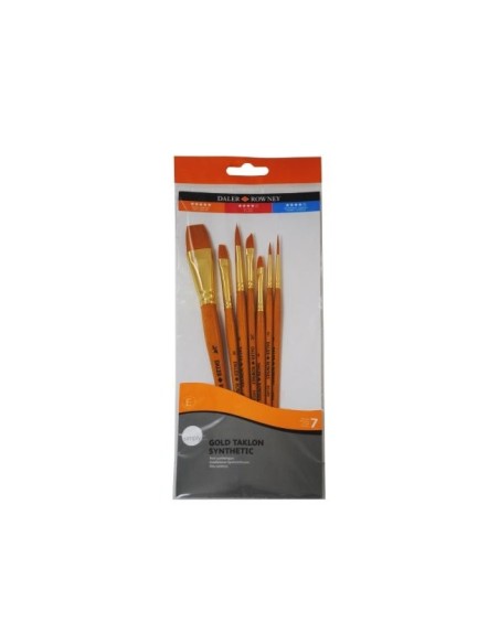 PINCELES DALER ROWNEY SIMPLY ART SINT. MANGO CORTO DORADO BLIS. 7 UD.