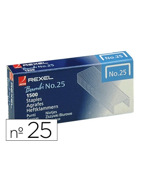 GRAPAS REXEL N. 25 21/4 CAJA 1500