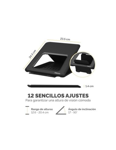 SOPORTE ELEVADOR FELLOWES BREYTA PARA PORTATIL 14" PLASTICO RECICLADO