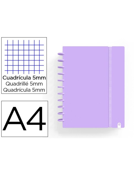 CUADERNO CARCHIVO INGENIOX FOAM A4 80H MALVA PASTEL
