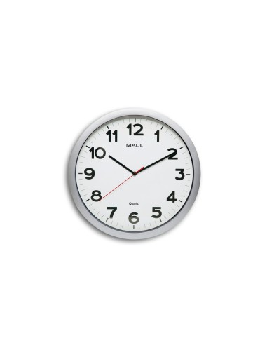 RELOJ MAUL STEP PARED REDONDO 20 CM DIAMETRO ELECTRICO PLATA