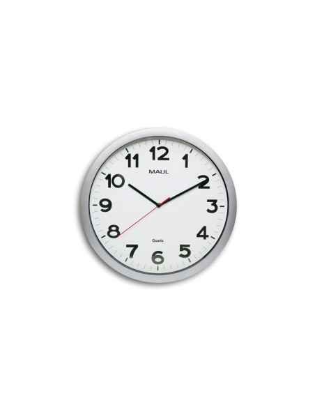 RELOJ MAUL STEP PARED REDONDO 20 CM DIAMETRO ELECTRICO PLATA