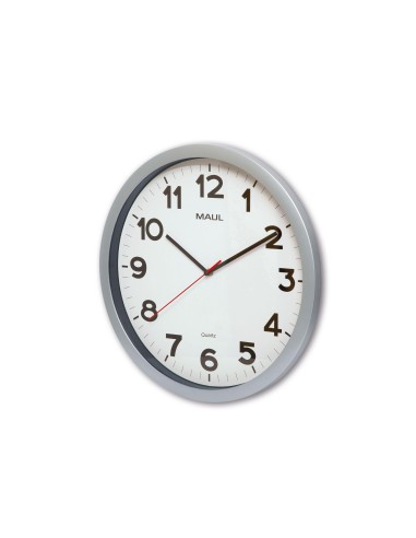 RELOJ MAUL STEP PARED REDONDO 20 CM DIAMETRO ELECTRICO PLATA