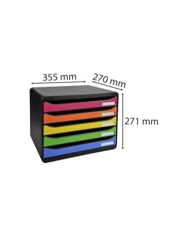 FICHERO SOBREMESA EXACOMPTA BIG-BOX PLUS APAISADA 5 CAJONES MULTI.