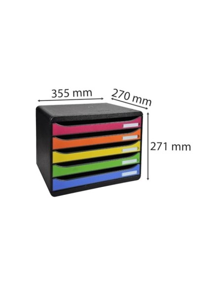 FICHERO SOBREMESA EXACOMPTA BIG-BOX PLUS APAISADA 5 CAJONES MULTI.