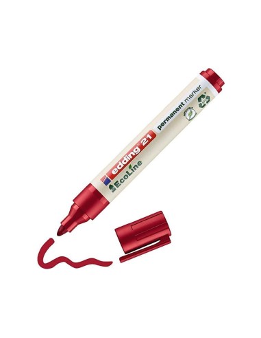 ROTULADOR EDDING 21 PERM.ECOLINE 90% RECI.RJ. RED.1,5-3MM RECARGABLE