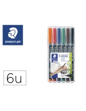 ROTULADOR STAEDTLER LUMOCOLOR RETRO.PUNTA FIBRA PERMANENTE 318 6U.WP6