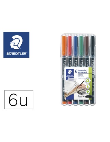 ROTULADOR STAEDTLER LUMOCOLOR RETRO.PUNTA FIBRA PERMANENTE 318 6U.WP6