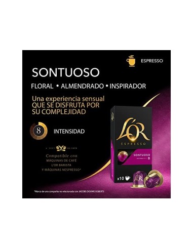 CAFE LOR ESPRESSO SONTUOSO FUERZA 8 CAJA 10 CAPSULAS
