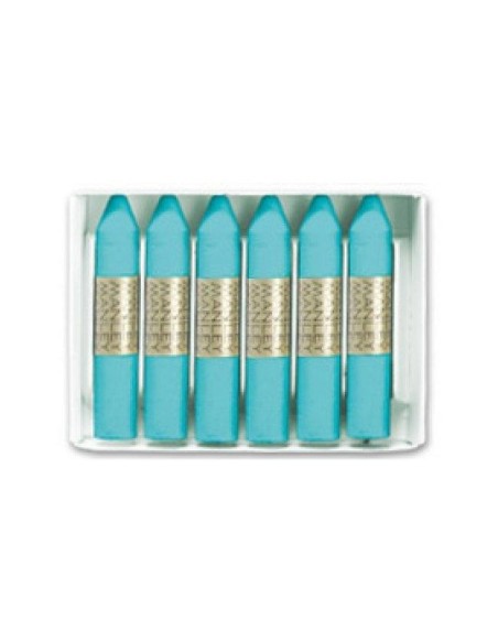 LAPICES CERA MANLEY UNICOLOR AZUL TURQUESA -CAJA DE 12 N.16**