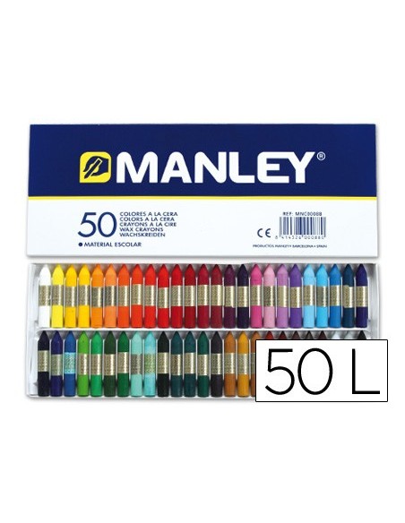 LAPICES CERA MANLEY CAJA 50 COL.REF.150