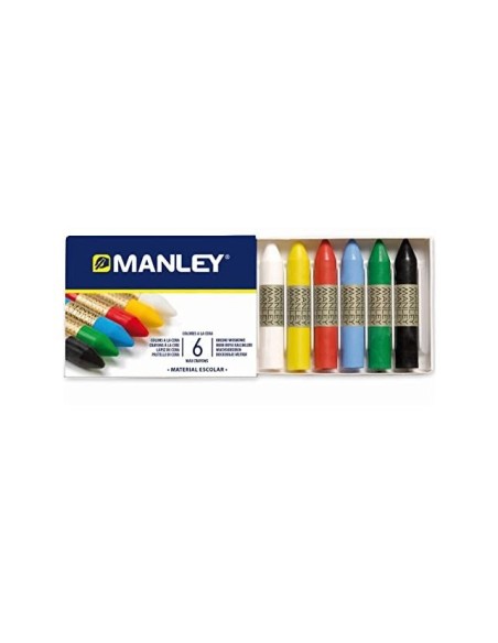 LAPICES CERA MANLEY CAJA 6 COL.REF.106
