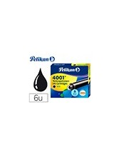 TINTA PLUMAS PELIKAN NEGRA CAJA 6 CARTUCHOS 2