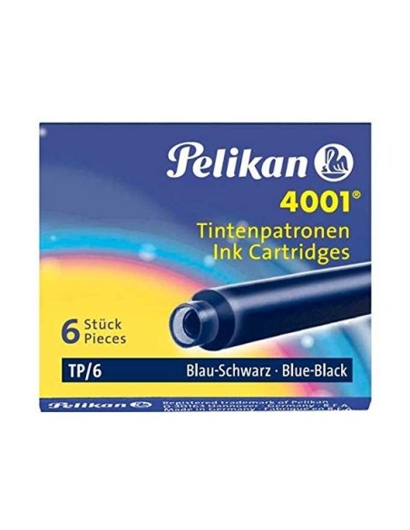 TINTA PLUMAS PELIKAN NEGRA CAJA 6 CARTUCHOS