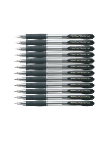 BOLIGRAFO PILOT SUPER GRIP NEGRO RETR.SUJECION CAUCHO BASE ACEITE