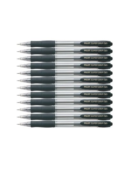 BOLIGRAFO PILOT SUPER GRIP NEGRO RETR.SUJECION CAUCHO BASE ACEITE