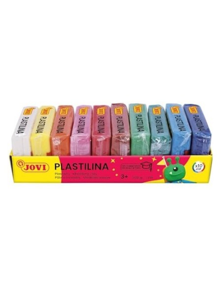 PLASTILINA JOVI BANDEJA C/10 PAQUETES COL.SURT. TAMAÑO PEQUEÑO