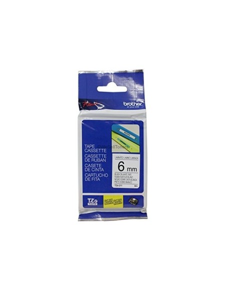 TZE-211 CINTA BROTHER BL./NG 6MMX8MT.