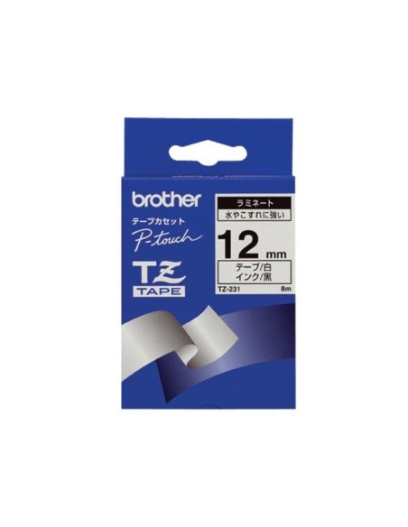 TZE-231 CINTA BROTHER NG./BL. 12MMX8MT.