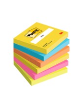 BLOC NOTAS ADH. POST-IT 76X76MM 6UD. 100H. COL.SURT. NEON