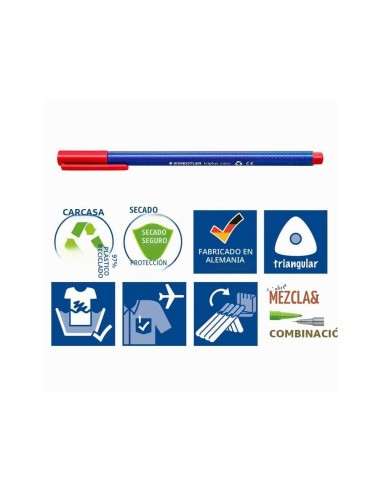 ROTULADOR STAEDTLER TRIPLUS ESTUCHE 10 COL.