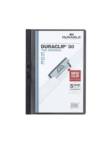 CARPETA DURACLIP DOSSIER PINZA LATERAL NEGRO CAP.30 H.