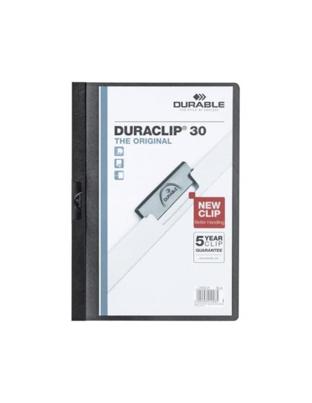 CARPETA DURACLIP DOSSIER PINZA LATERAL NEGRO CAP.30 H.