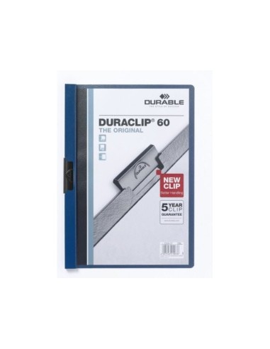 CARPETA DURACLIP DOSSIER PINZA LATERAL AZUL OSCURO CAP.60 H.