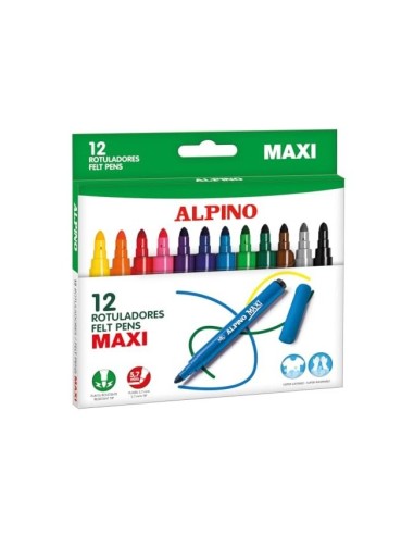 ROTULADOR ALPINO MAXI CAJA 12 COL.