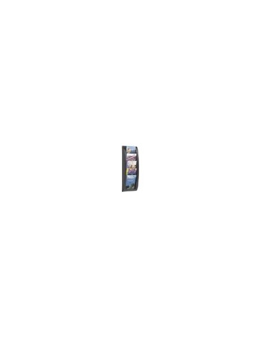 EXPOSITOR MURAL FAST DIN A4 NEGRO 5 CASILLAS 650X228X95 MM